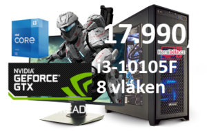 HerníDěla - Intel i3-10105F NVIDIA GTX 1650 16GB RAM SSD Windows 11