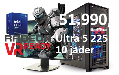 HerníDěla - Intel Ultra 5 225F Radeon RX 9070 XT 32GB RAM SSD Windows 11