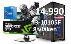HerníDěla - Intel i3-10105F NVIDIA GTX 1050 Ti 16GB RAM SSD Windows 11
