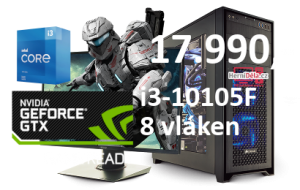 HerníDěla - Intel i3-10105F NVIDIA GTX 1050 Ti 16GB RAM SSD Windows 11