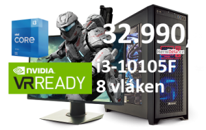 HerníDěla - Intel i3-10105F NVIDIA RTX 3070 8GB 16GB RAM SSD Windows 11