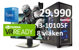 HerníDěla - Intel i3-10105F NVIDIA RTX 3070 8GB 32GB RAM SSD Windows 11