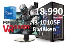 HerníDěla - Intel i3-10105F Radeon RX 6600 16GB RAM SSD Windows 11
