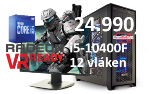 HerníDěla - Intel i5-10400F Radeon RX 6600 16GB RAM SSD Windows 11