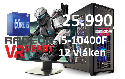 HerníDěla - Intel i5-10400F Radeon RX 6700 XT 16GB RAM SSD Windows 11