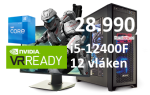 HerníDěla - Intel i5-12400F NVIDIA RTX 3060 12GB 16GB RAM SSD Windows 11