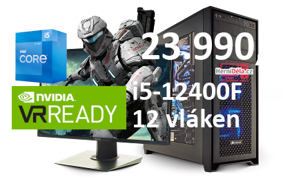 HerníDěla – Intel i5-12400F NVIDIA RTX 5060 8GB 16GB RAM SSD Windows 11