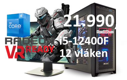 HerníDěla - Intel i5-12400F Radeon RX 6600 16GB RAM SSD Windows 11