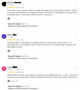 HerníDěla.cz hodnocení Google 2